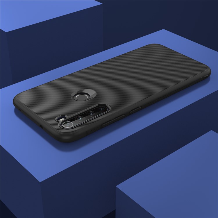 Jazz Series Twill Texture TPU Back Cover Phone Case for Xiaomi Redmi Note 8 - Black-7