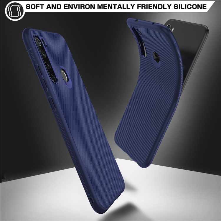 Jazz Series Twill Texture TPU Back Cover Phone Case for Xiaomi Redmi Note 8 - Blue-2