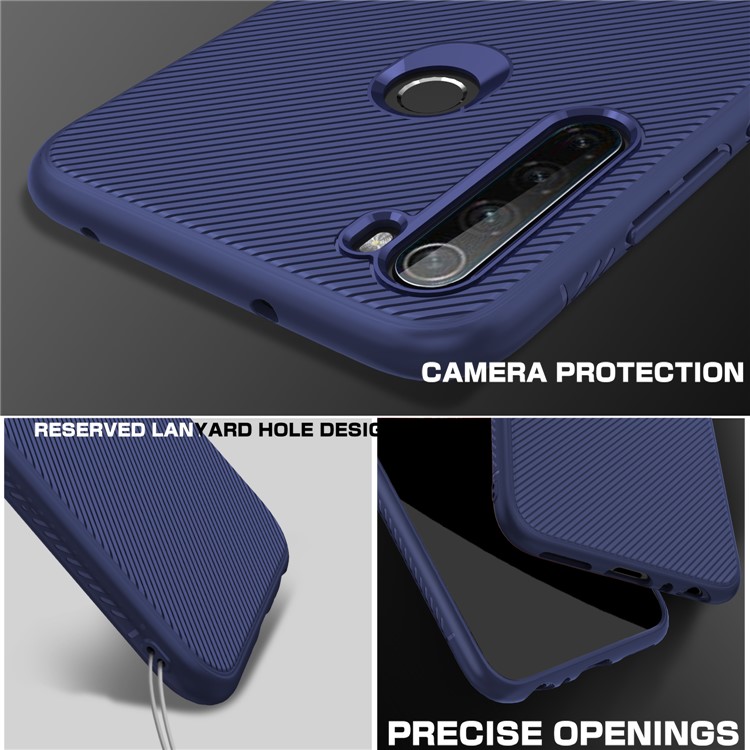 Jazz Series Twill Texture TPU Back Cover Phone Case for Xiaomi Redmi Note 8 - Blue-3