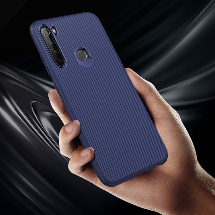 Jazz Series Twill Texture TPU Back Cover Phone Case for Xiaomi Redmi Note 8 - Blue-4