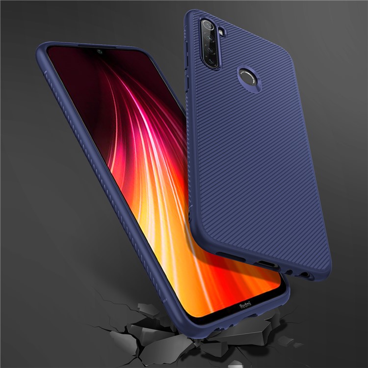 Jazz Series Twill Texture TPU Back Cover Phone Case for Xiaomi Redmi Note 8 - Blue-5