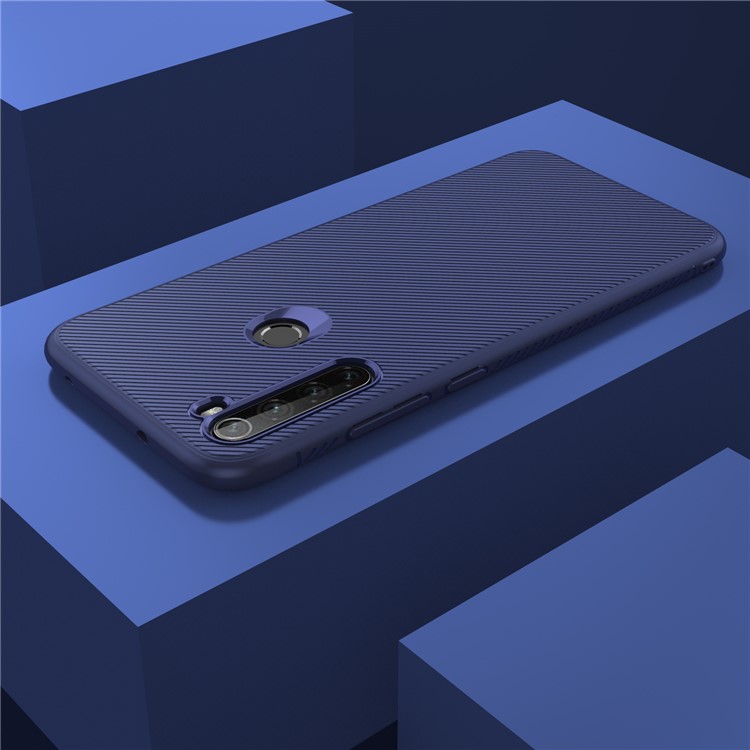 Jazz Series Twill Texture TPU Back Cover Phone Case for Xiaomi Redmi Note 8 - Blue-6
