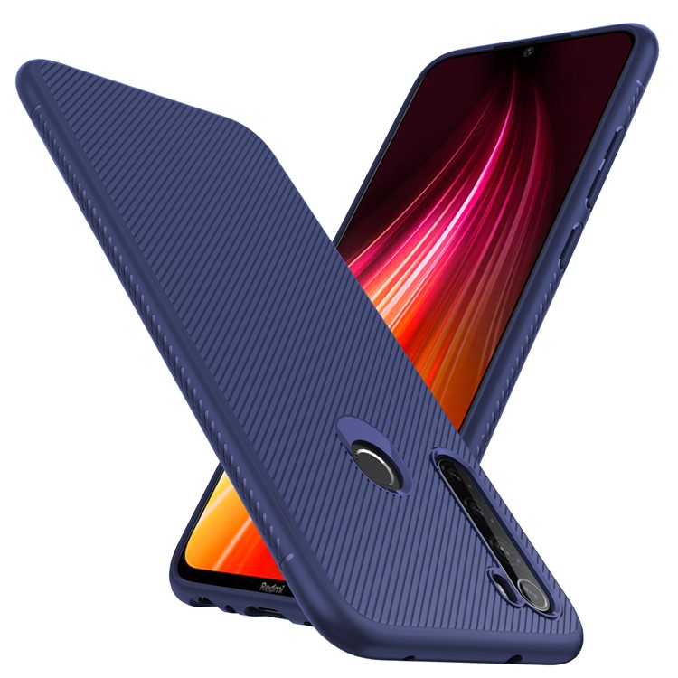 Jazz Series Twill Texture TPU Back Cover Phone Case for Xiaomi Redmi Note 8 - Blue-8