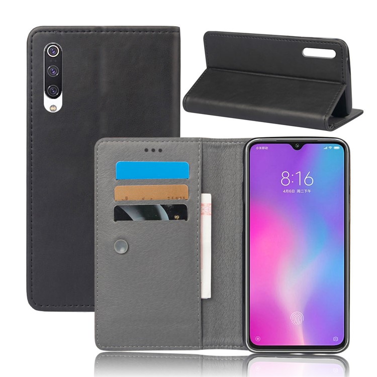 Crazy Horse PU Leather PC Shell for Xiaomi Mi CC9e / Mi A3 - Black-1