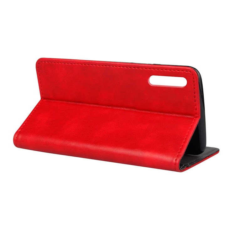 Crazy Horse Leather Stand Mobile Phone Case with Suction Cup for Xiaomi Mi CC9e / Mi A3 - Red-4
