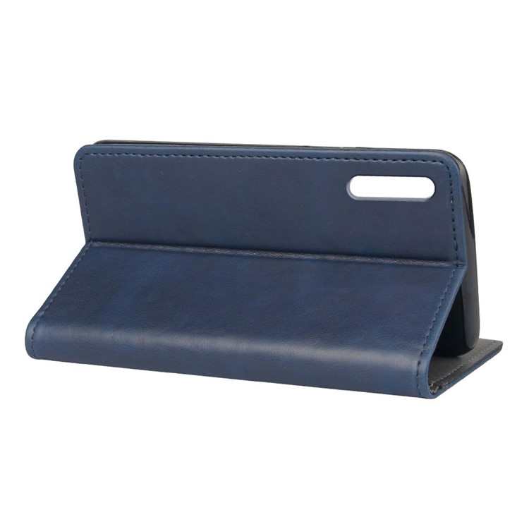 Crazy Horse Leather Stand Mobile Phone Case with Suction Cup for Xiaomi Mi CC9e / Mi A3 - Blue-4