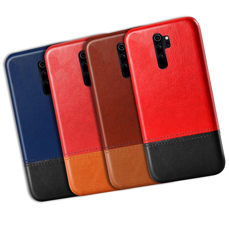 KSQ Bi-color PC + PU Leather Phone Shell Case for Xiaomi Redmi Note 8 Pro - Red / Orange-6