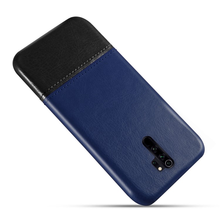 KSQ Bi-color PC + PU Leather Phone Shell Case for Xiaomi Redmi Note 8 Pro - Dark Blue / Black-3