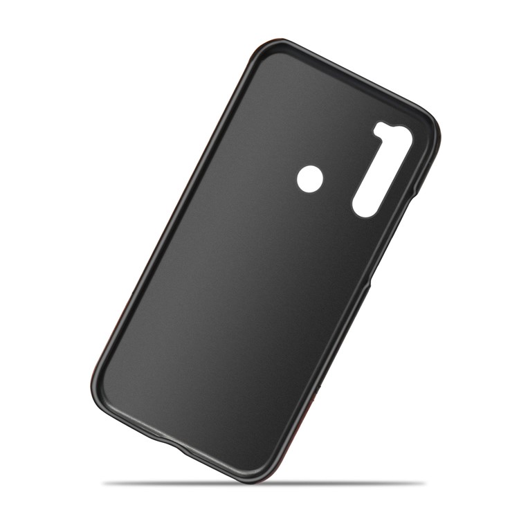 KSQ Bi-color PC + PU Leather Cell Shell Case for Xiaomi Redmi Note 8 - Black / Wine Red-4
