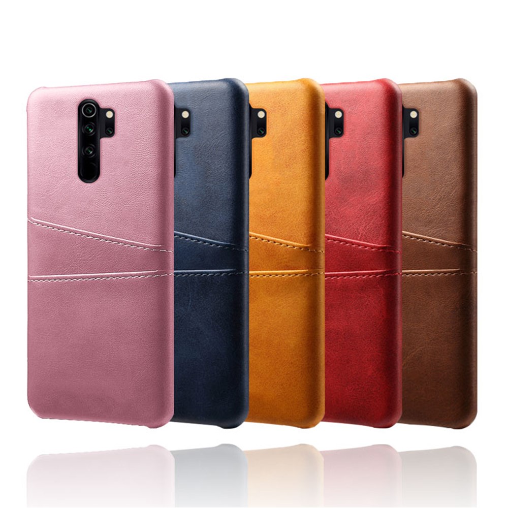 KSQ Double Card Slots pu Leather PC Shell Case Pour Xiaomi Redmi Note 8 Pro - le Noir