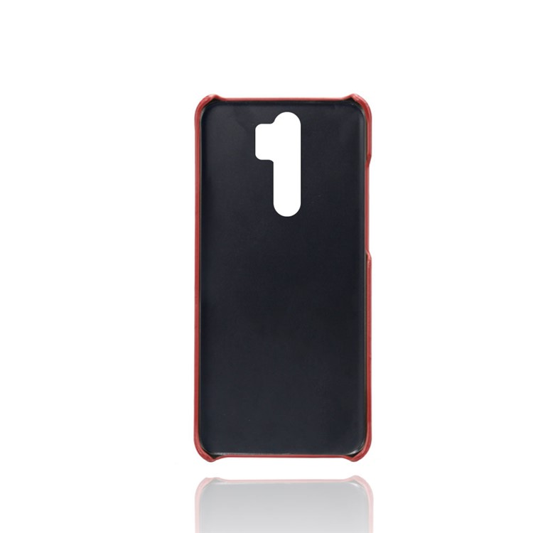 Double Card Slots PU Leather PC Shell Case for Xiaomi Redmi Note 8 Pro - Red-2