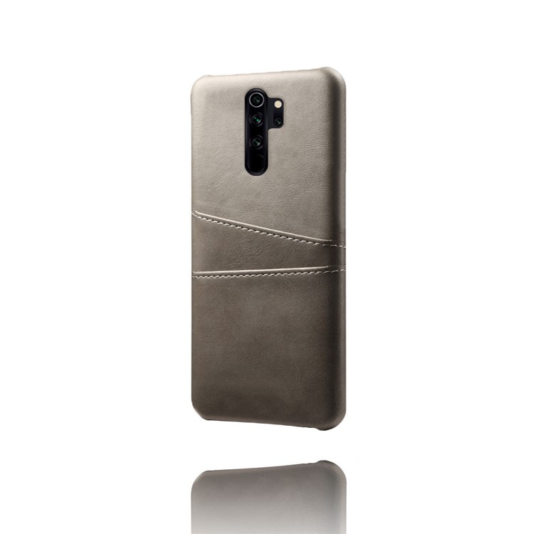 Double Card Slots PU Leather PC Shell Case for Xiaomi Redmi Note 8 Pro - Grey-4
