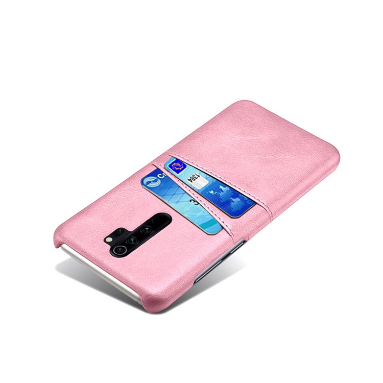 Doppelte Kartenschlitze PU-Leder PC-Oberteilfall Für Xiaomi Redmi Anmerkung 8 Pro - Roségold-3