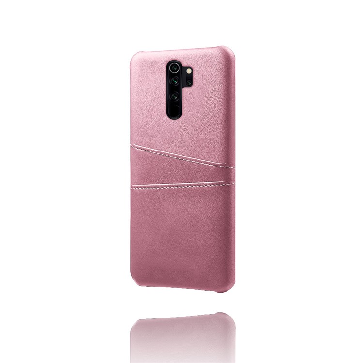 Doppelte Kartenschlitze PU-Leder PC-Oberteilfall Für Xiaomi Redmi Anmerkung 8 Pro - Roségold-4