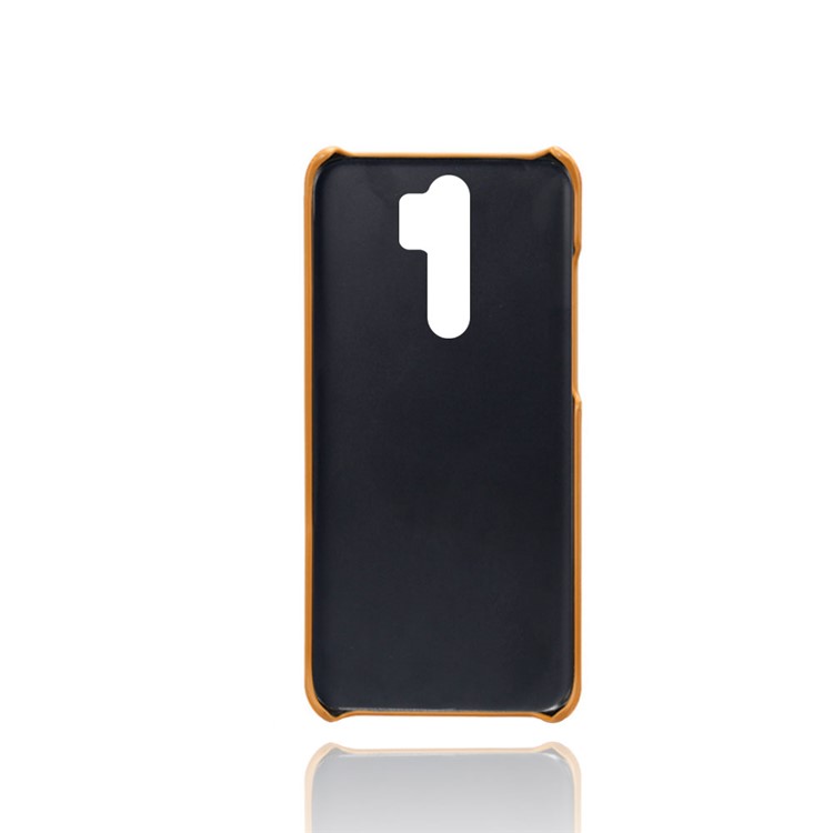 Double Card Slots PU Leather PC Shell Case for Xiaomi Redmi Note 8 Pro - Brown-2