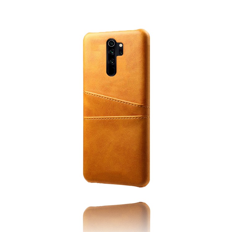 Double Card Slots PU Leather PC Shell Case for Xiaomi Redmi Note 8 Pro - Brown-4
