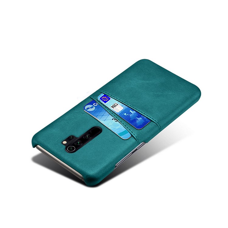 Double Card Slots PU Leather PC Shell Case for Xiaomi Redmi Note 8 Pro - Green-3