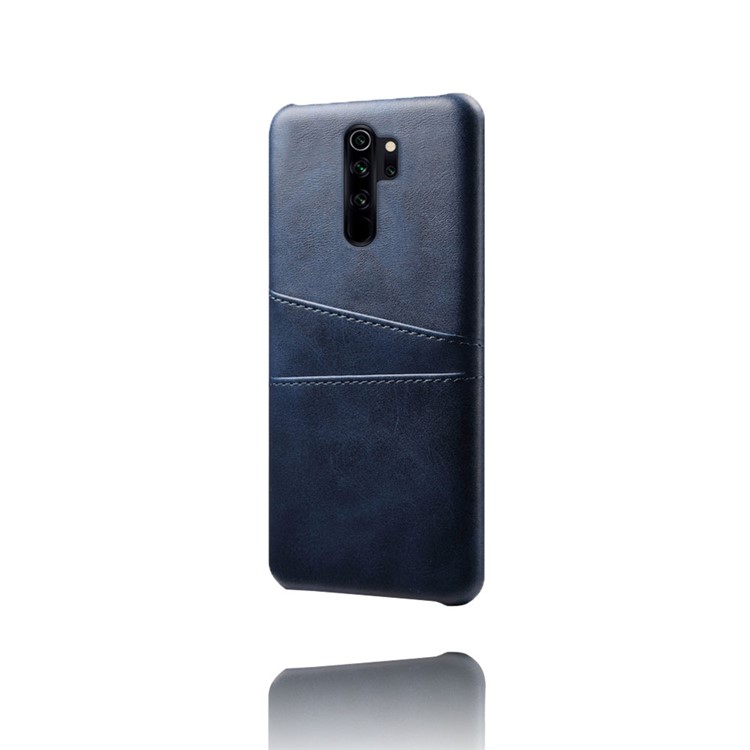 Double Card Slots PU Leather PC Shell Case for Xiaomi Redmi Note 8 Pro - Blue-4