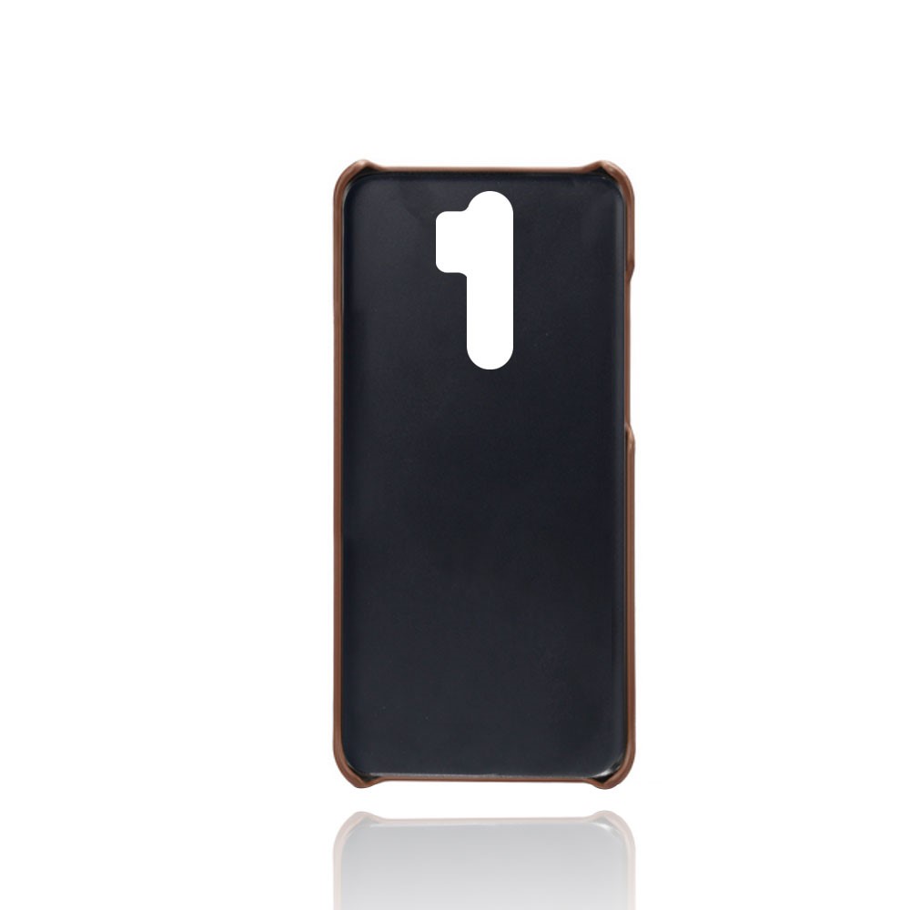 Double Card Slots PU Leather PC Shell Case for Xiaomi Redmi Note 8 Pro - Coffee-2