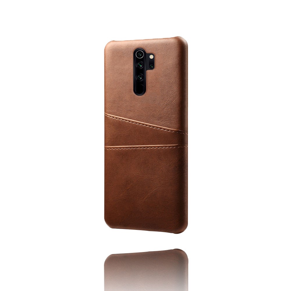 Double Card Slots PU Leather PC Shell Case for Xiaomi Redmi Note 8 Pro - Coffee-4