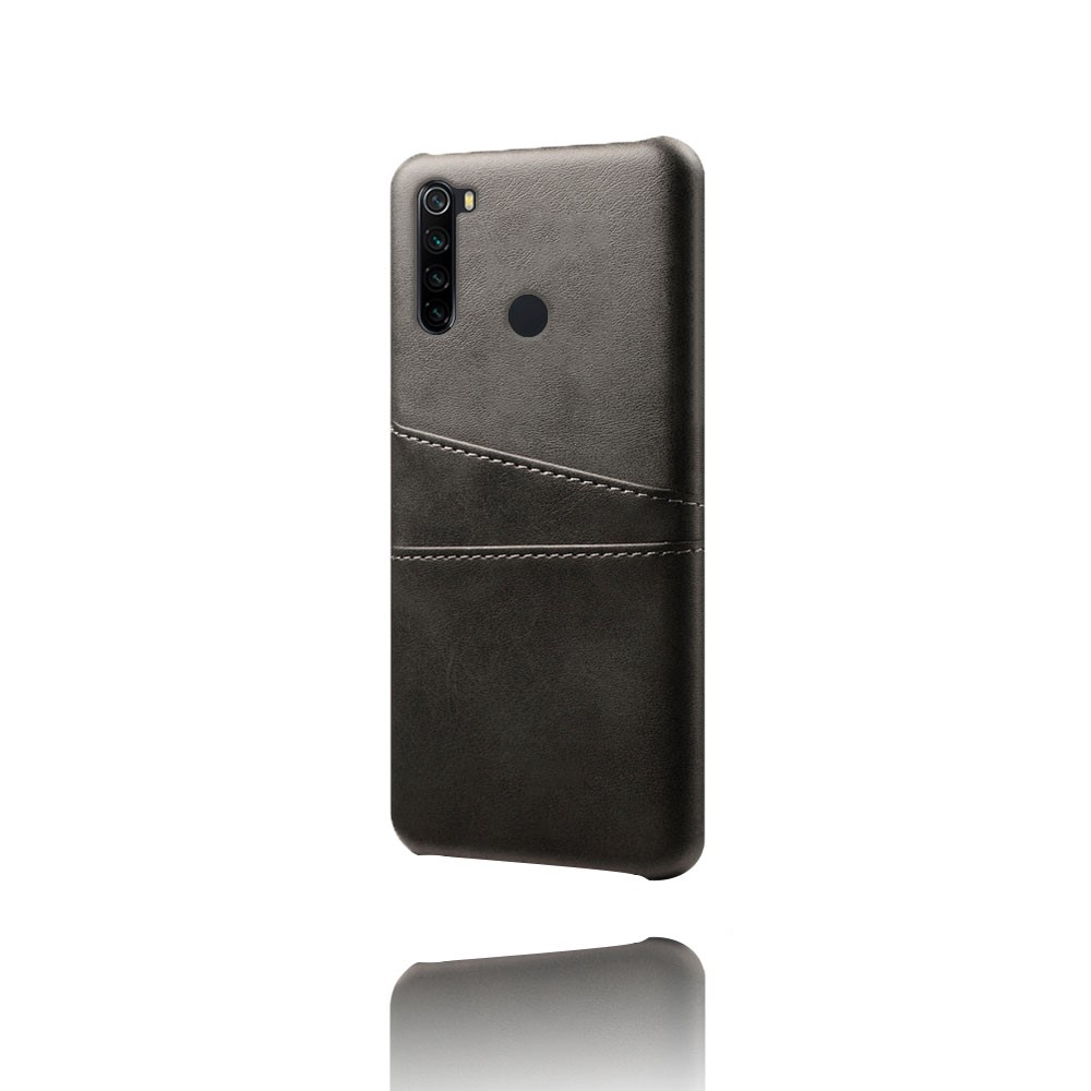 KSQ Dual Card Slots PU Leather Coated Hard PC Case for Xiaomi Redmi Note 8 - Black-4