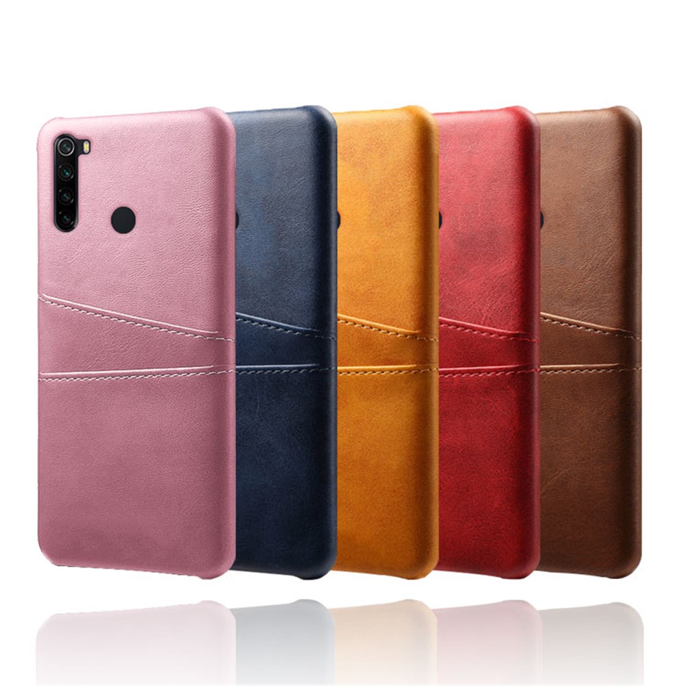 KSQ Dual Card Slots PU Leather Coated Hard PC Case for Xiaomi Redmi Note 8 - Black-7