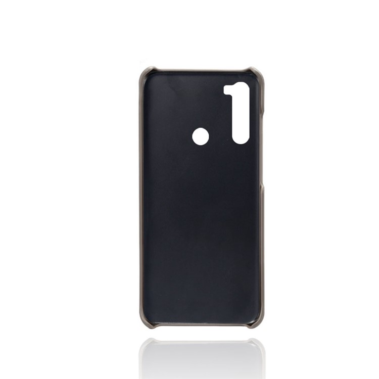 KSQ Dual Card Slots PU Leather Coated Hard PC Case for Xiaomi Redmi Note 8 - Grey-2