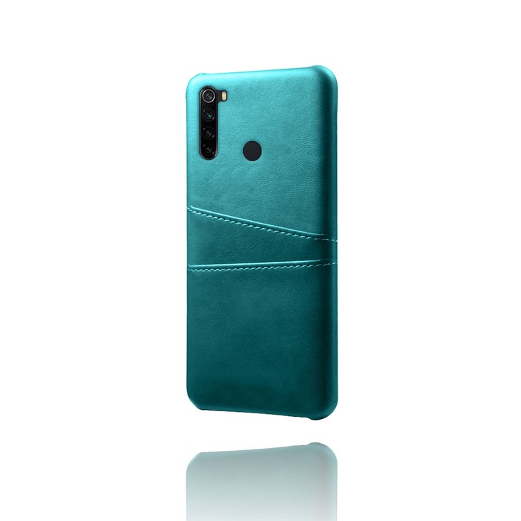 KSQ Dual Card Slots PU Leather Coated Hard PC Case for Xiaomi Redmi Note 8 - Green-4