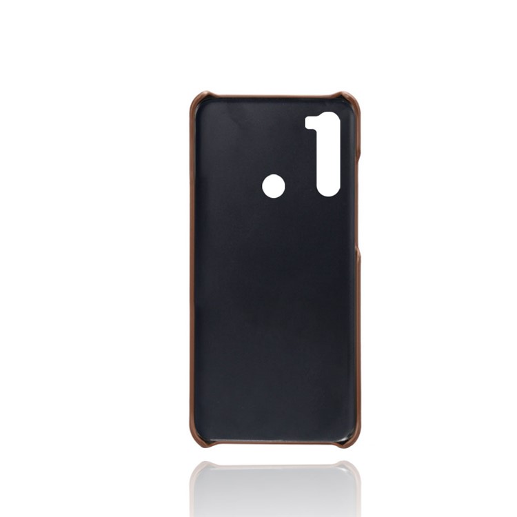 KSQ Dual Card Slots PU Leather Coated Hard PC Case for Xiaomi Redmi Note 8 - Coffee-2