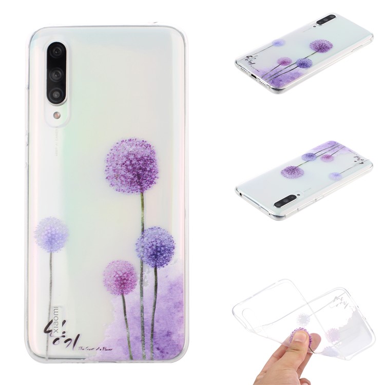 Clear Pattern Printing Soft TPU Back Casing for Xiaomi Mi CC9 / Mi CC9 Meitu Edition / Mi 9 Lite - Dandelion-1