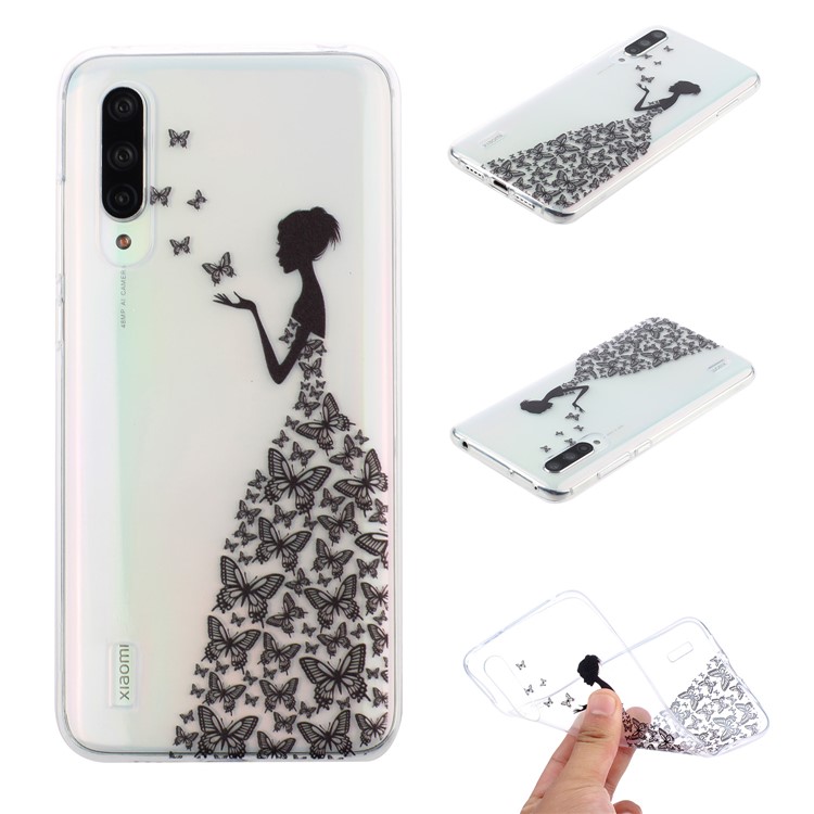 Clear Pattern Printing Soft TPU Back Casing for Xiaomi Mi CC9 / Mi CC9 Meitu Edition / Mi 9 Lite - Butterfly Girl-1