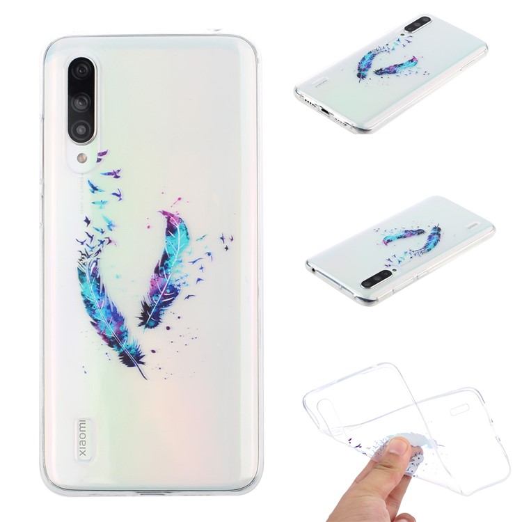 copertura Posteriore In TPU Morbido Con Motivo Chiaro Per Xiaomi Mi Cc9e / Mi A3 - Piuma-1