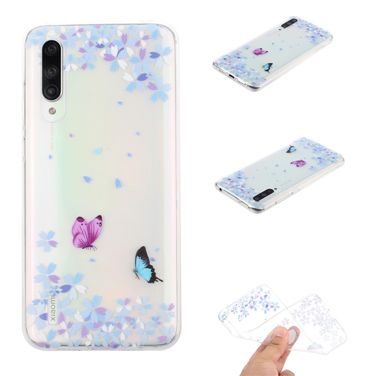 Clear Pattern Printing Soft TPU Back Cover for Xiaomi Mi CC9e/Mi A3 - Colorful Butterfly-1