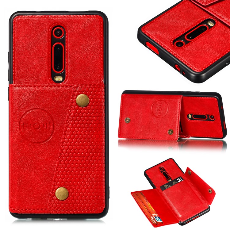 PU Leather Coated TPU Magnetic Cell Case for Xiaomi Redmi K20 / Mi 9T / K20 Pro / Mi 9T Pro - Red-1