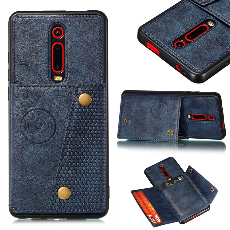 PU Leather Coated TPU Magnetic Cell Case for Xiaomi Redmi K20 / Mi 9T / K20 Pro / Mi 9T Pro - Blue-1