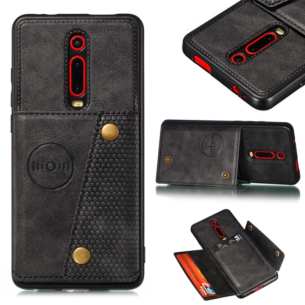 PU Leather Coated TPU Magnetic Cell Case for Xiaomi Redmi K20 / Mi 9T / K20 Pro / Mi 9T Pro - Black-1
