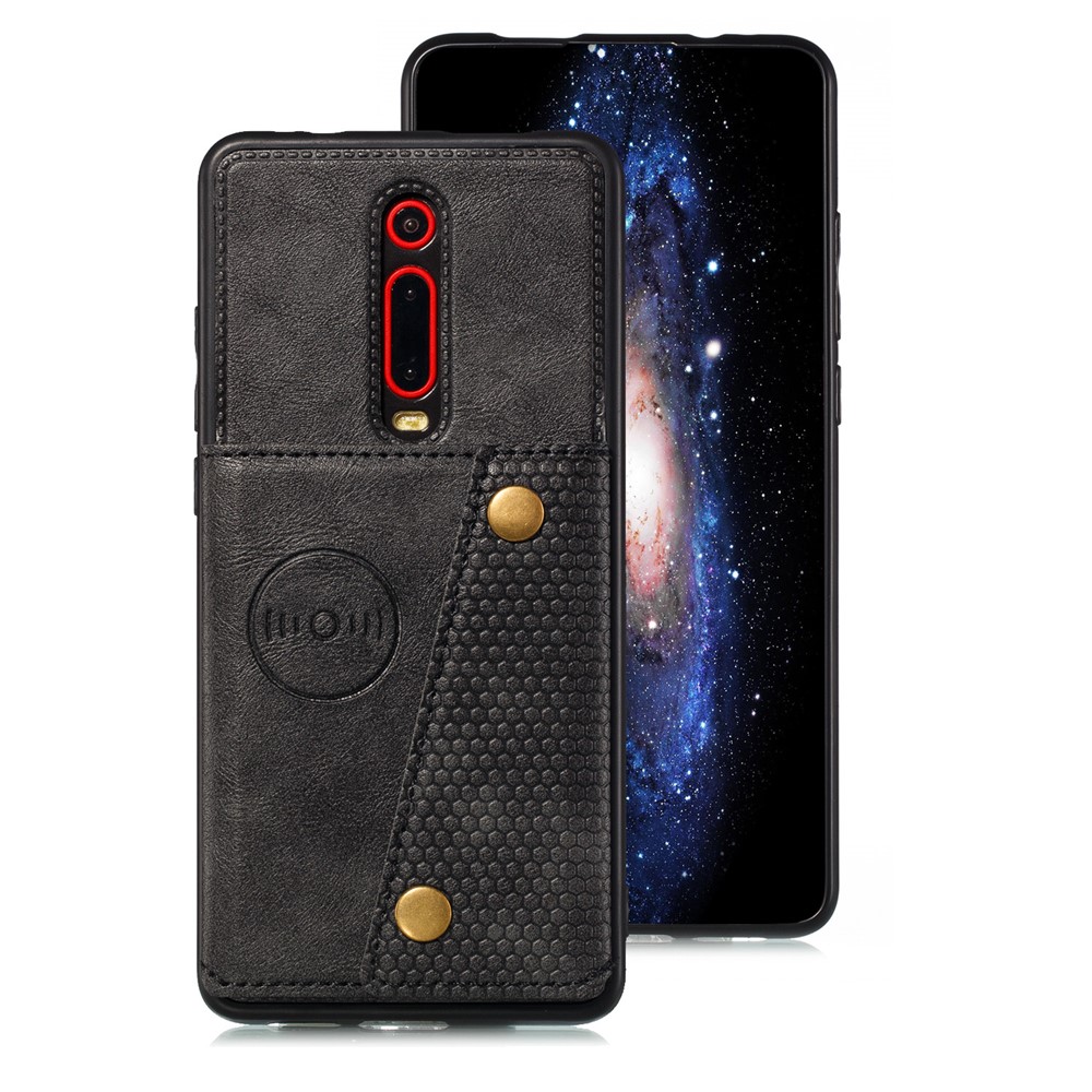 Case de Células Magnéticas TPU Com Revestimento de Couro PU Para Xiaomi Redmi K20 / Mi 9t / K20 Pro / Mi 9T Pro - Preto-2