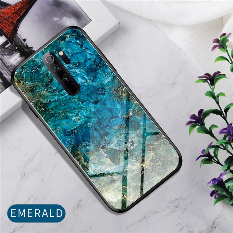 Gradient Color Tempered Glass + PC + TPU Hybrid Case for Xiaomi Redmi Note 8 Pro - Emerald