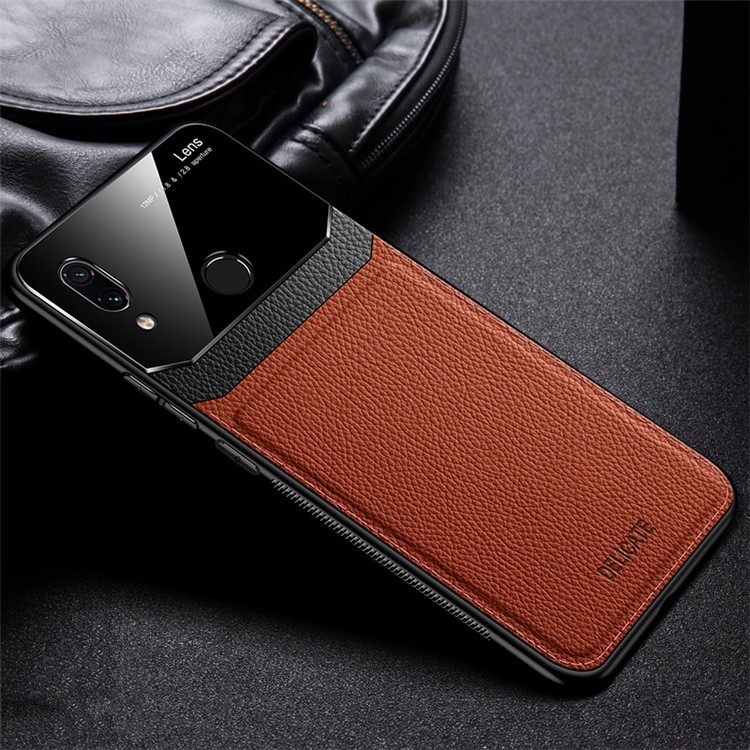PU Leather Coated Hybrid Back Case for Xiaomi Redmi Note 7/Note 7 Pro (India)/Note 7S - Brown-1