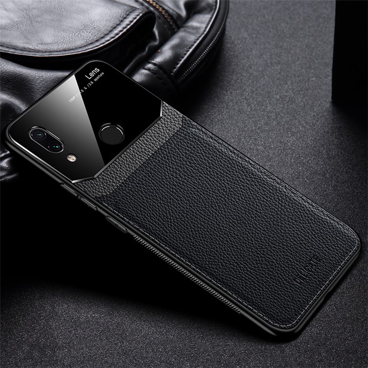 PU Leather Coated Hybrid Back Case for Xiaomi Redmi Note 7/Note 7 Pro (India)/Note 7S - Black-1