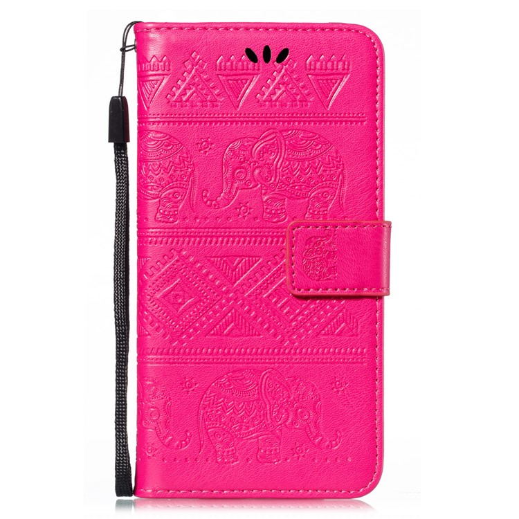 Imprint Elephant Pattern Wallet Stand Flip Leather Phone Cover for Xiaomi Mi CC9e/Mi A3 - Rose-2