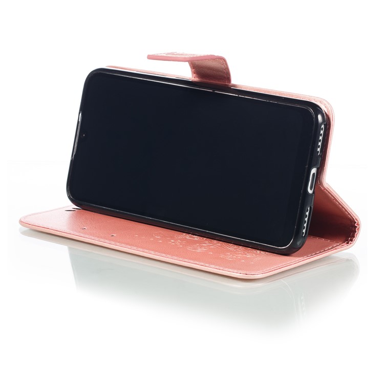 Imprint Elephant Pattern Wallet Stand Flip Leather Phone Cover for Xiaomi Mi CC9e/Mi A3 - Rose Gold-8