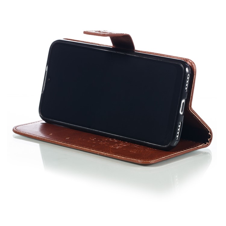 Imprint Elephant Pattern Wallet Stand Flip Leather Phone Cover for Xiaomi Mi CC9e/Mi A3 - Brown-8