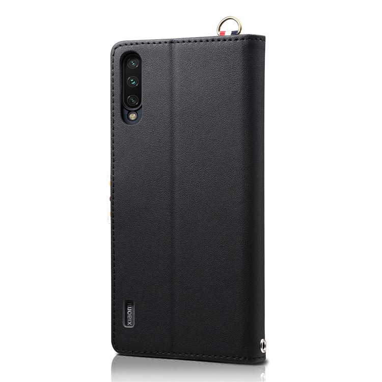 Retro Dots Skin Leather Cover with Strap for Xiaomi Mi CC9e / Mi A3 - Black-3
