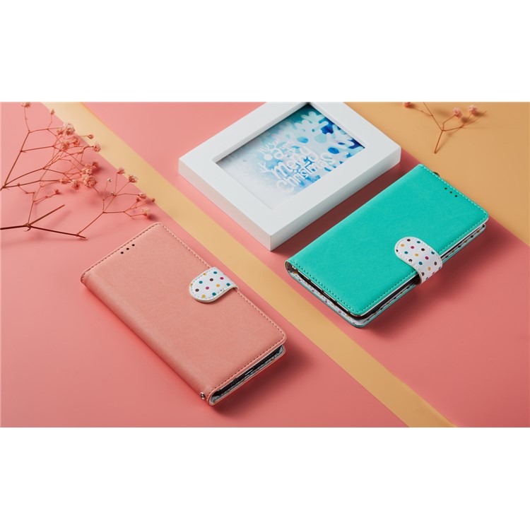 Retro Dots Skin Leather Cover with Strap for Xiaomi Mi CC9e / Mi A3 - Orange-10