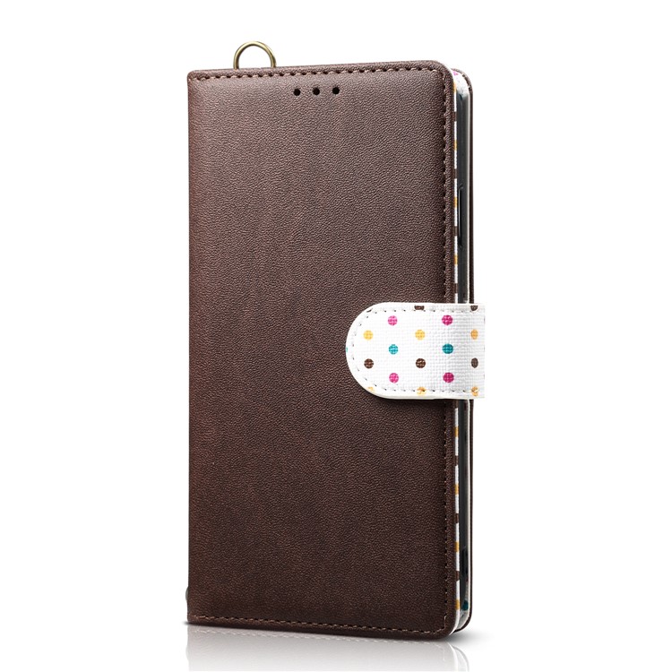 Dots Retro Leather Mobile Shell with Strap for Xiaomi Mi 9 Lite/ Mi CC9/ Mi CC9 Meitu Edition - Coffee-1
