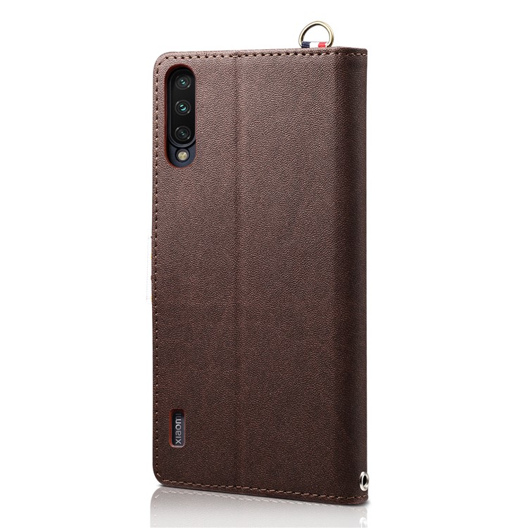 Dots Retro Leather Mobile Shell with Strap for Xiaomi Mi 9 Lite/ Mi CC9/ Mi CC9 Meitu Edition - Coffee-2
