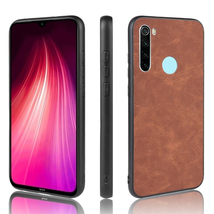 PC+PU Leather + TPU Frame Cell Casing for Xiaomi Redmi Note 8 - Brown