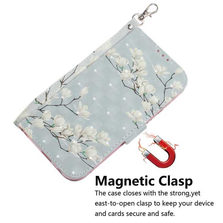 Pattern Printing Leather Wallet Protective Case with Strap for Xiaomi Redmi Note 8 Pro - Flower-4