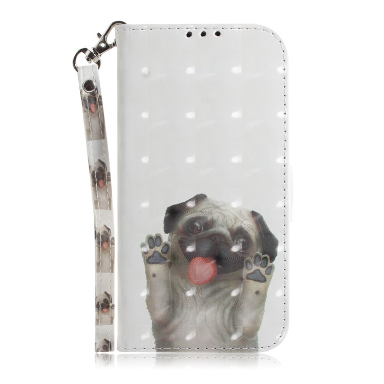 Pattern Printing Leather Wallet Protective Case with Strap for Xiaomi Redmi Note 8 Pro - Cute Dog-2